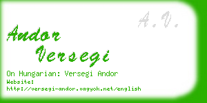 andor versegi business card
